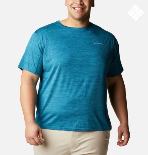 Men's Columbia Alpine Chill Zero Short Sleeve Crew T Shirts Turquoise | Plus Size CA-C8403